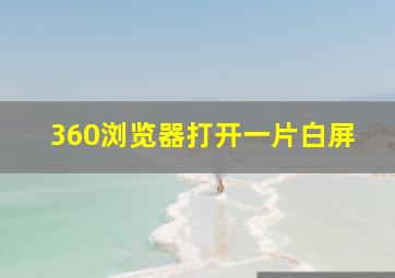 360浏览器打开一片白屏