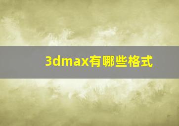 3dmax有哪些格式