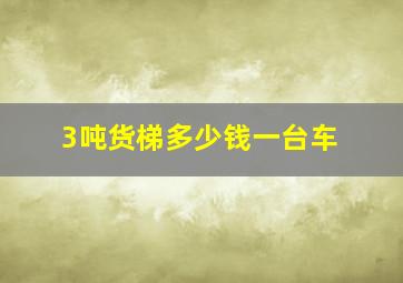 3吨货梯多少钱一台车