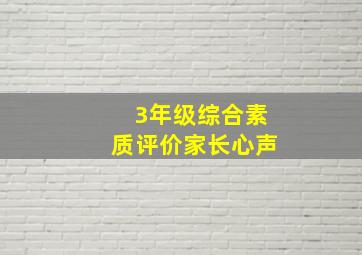 3年级综合素质评价家长心声