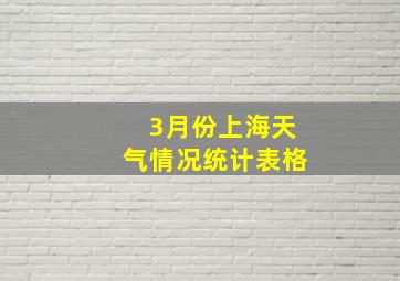 3月份上海天气情况统计表格