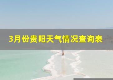 3月份贵阳天气情况查询表