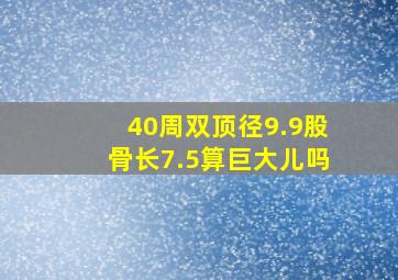 40周双顶径9.9股骨长7.5算巨大儿吗