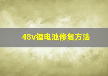 48v锂电池修复方法