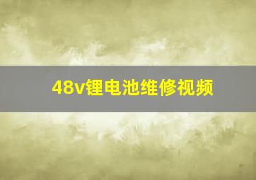 48v锂电池维修视频