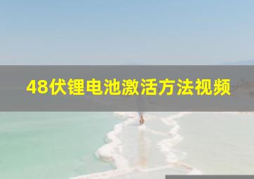 48伏锂电池激活方法视频