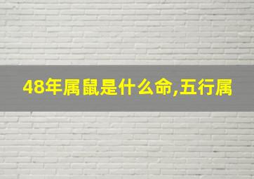 48年属鼠是什么命,五行属