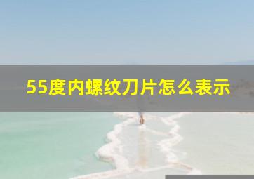 55度内螺纹刀片怎么表示