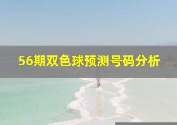 56期双色球预测号码分析