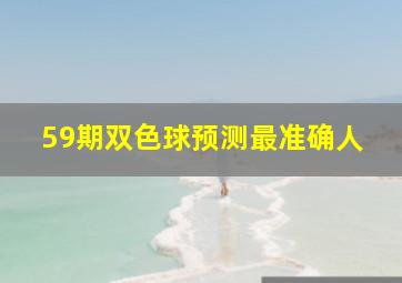 59期双色球预测最准确人