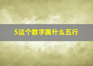 5这个数字属什么五行