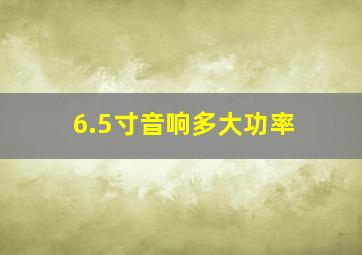 6.5寸音响多大功率