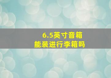 6.5英寸音箱能装进行李箱吗