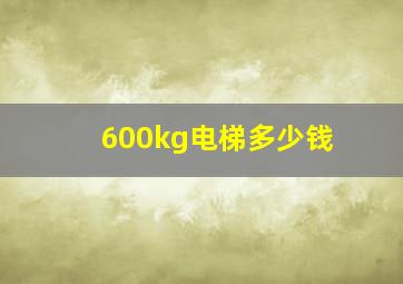 600kg电梯多少钱