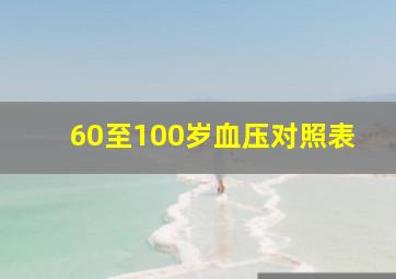 60至100岁血压对照表