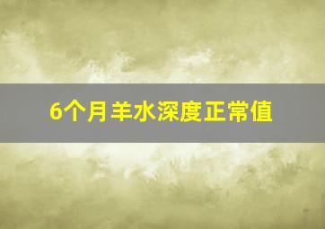 6个月羊水深度正常值