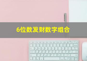 6位数发财数字组合