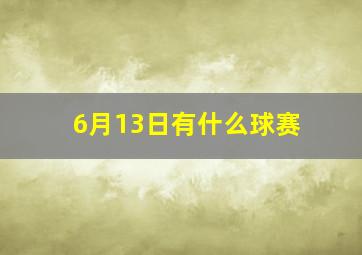 6月13日有什么球赛