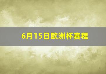 6月15日欧洲杯赛程