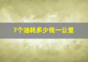 7个油耗多少钱一公里