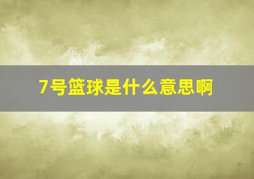 7号篮球是什么意思啊