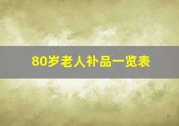 80岁老人补品一览表