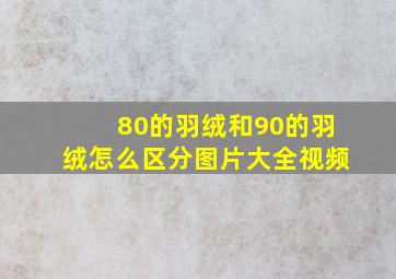 80的羽绒和90的羽绒怎么区分图片大全视频