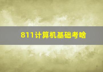 811计算机基础考啥