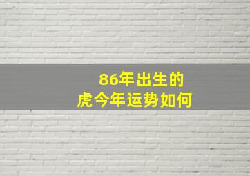 86年出生的虎今年运势如何