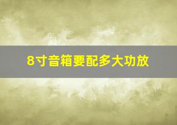 8寸音箱要配多大功放