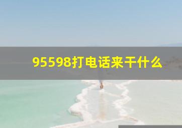 95598打电话来干什么