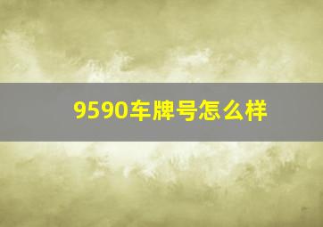 9590车牌号怎么样