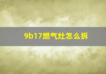 9b17燃气灶怎么拆