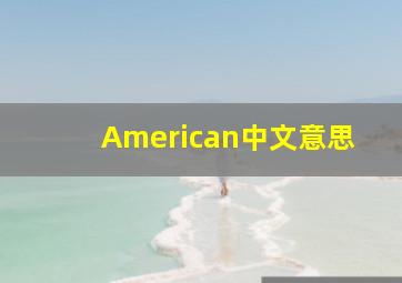 American中文意思