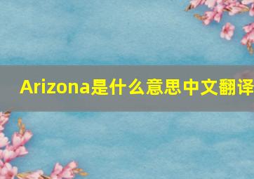 Arizona是什么意思中文翻译