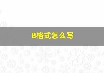 B格式怎么写