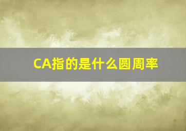 CA指的是什么圆周率