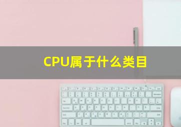 CPU属于什么类目