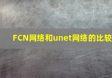 FCN网络和unet网络的比较