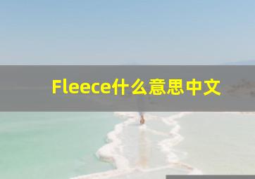 Fleece什么意思中文