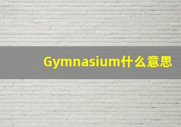 Gymnasium什么意思