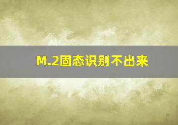 M.2固态识别不出来