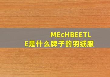 MEcHBEETLE是什么牌子的羽绒服