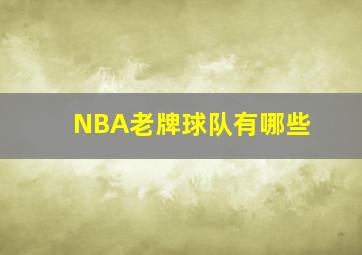 NBA老牌球队有哪些