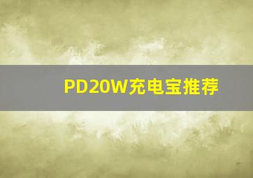 PD20W充电宝推荐