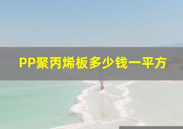 PP聚丙烯板多少钱一平方