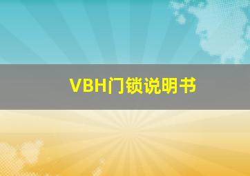 VBH门锁说明书