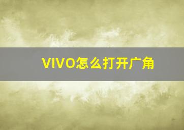 VIVO怎么打开广角