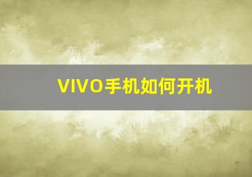 VIVO手机如何开机