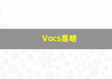 Vocs是啥